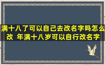 满十八了可以自己去改名字吗怎么改  年满十八岁可以自行改名字吗